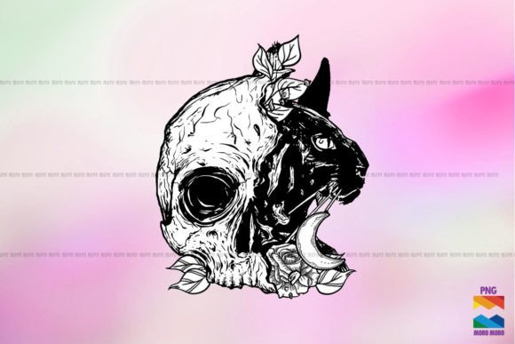 Black Cat Skull Halloween