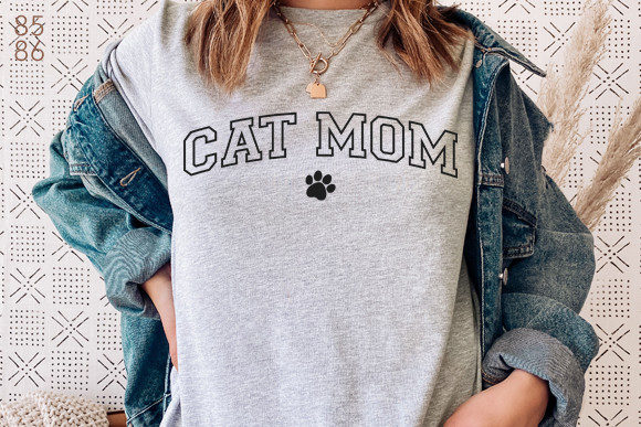 Cat Mom Varsity Letters
