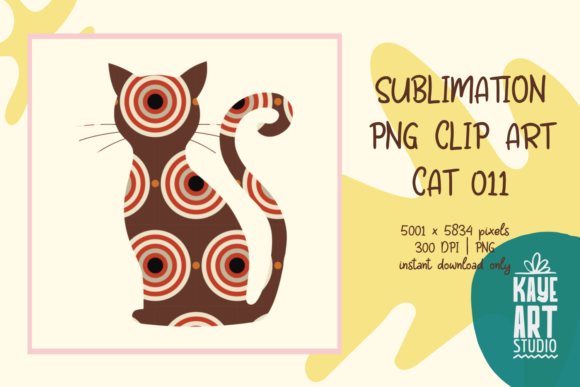 Cat Sublimation PNG Clip Art 011
