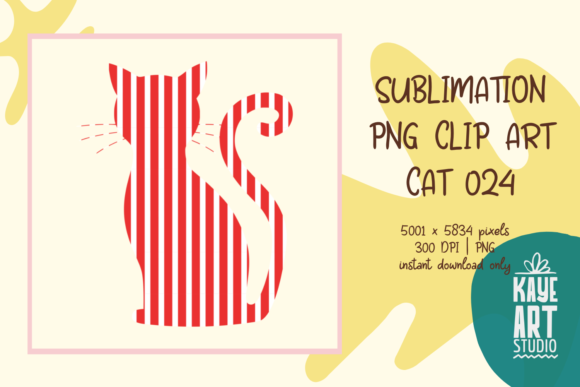Cat Sublimation PNG Clip Art 024