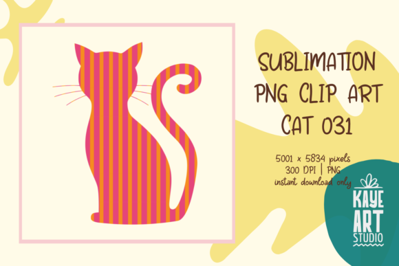 Cat Sublimation PNG Clip Art 031