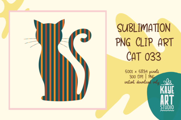 Cat Sublimation PNG Clip Art 033