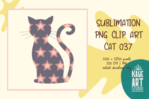 Cat Sublimation PNG Clip Art 037