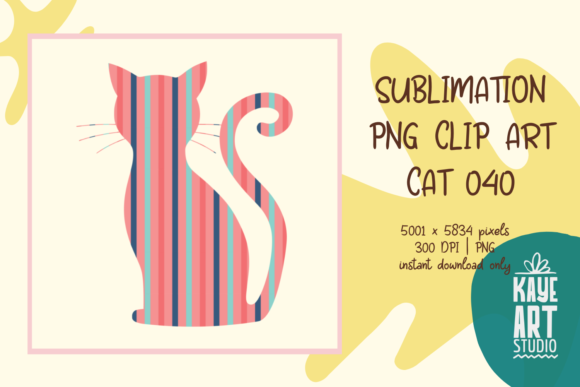 Cat Sublimation PNG Clip Art 040