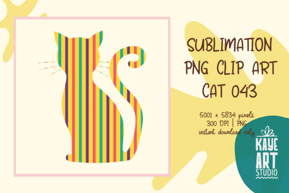 Cat Sublimation PNG Clip Art 043