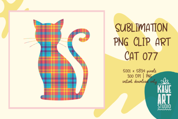 Cat Sublimation PNG Clip Art 077