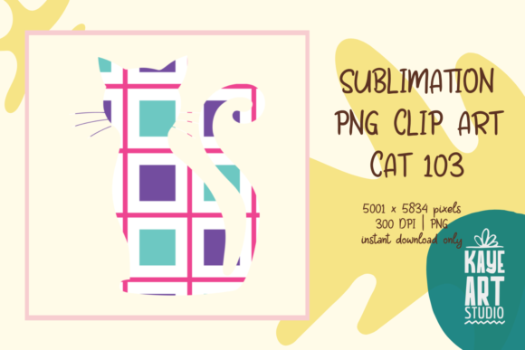 Cat Sublimation PNG Clip Art 103