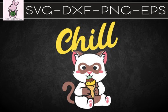 Cute Cat Ice Cream Chill Drip