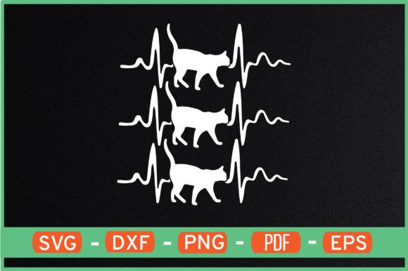 Heartbeat with CAT T-Shirt Design