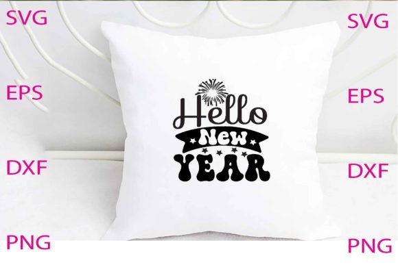 Hello New Year Svg Design
