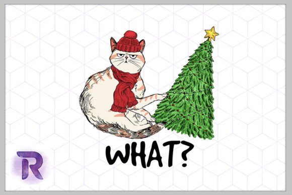 Meowy Christmas Funny Cat What