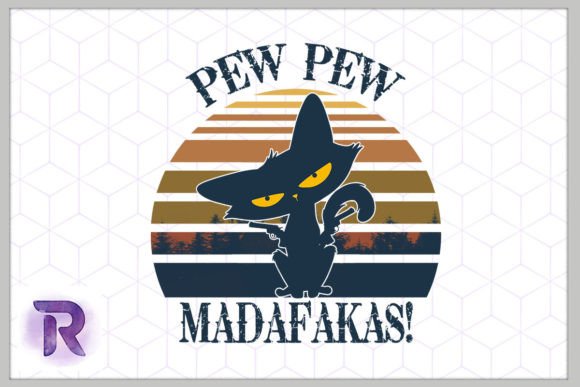 Pew Pew Madafakas Funny Black Cat